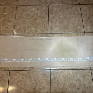 Restoration Hardware Beige Crib Skirt with Elephant Details